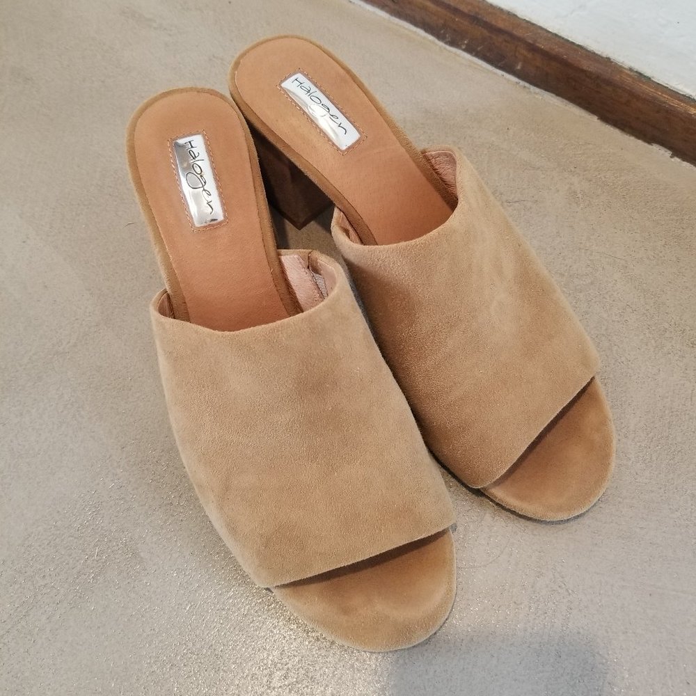 Halogen Freda Slide Sandal, Tan Color, Size 9.5